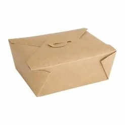*Non-Branded Kraft Recyclable Microwavable Food Boxes 2785ml / 94oz (Pack Of 160) - FN983