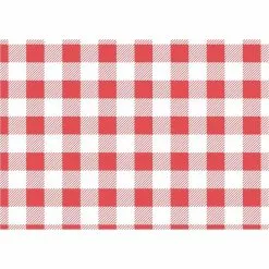 *Non-Branded Greaseproof Paper Sheets Red Gingham 250 X 250mm (Pack Of 200) - CL657