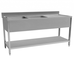 Hamoki Stainless Steel Sink Double Right Hand Drain 1400mm Wide - 231011