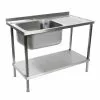 Holmes® Holmes Fully Assembled Stainless Steel Sink Right Hand Drainer 1200mm - DR388