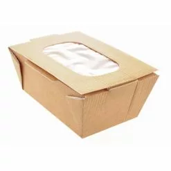 Huhtamaki Recyclable Paperboard Takeaway Boxes With Window Small 700ml / 24oz (Pack Of 360) - CL315