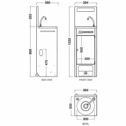 Mechline BaSix Stainless Steel Mobile Hand Wash Station - BSX-MHB-HCW 7 Mechline BaSix Stainless Steel Mobile Hand Wash Station - BSX-MHB-HCW -Food & Catering Disposables Sales mechline basix stainless steel mobile hand wash station bsx mhb hcw 166458 p5B35D