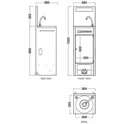 Mechline BaSix Stainless Steel Mobile Unheated Hand Wash Station - BSX-MHB-X -Food & Catering Disposables Sales mechline basix stainless steel mobile unheated hand wash station bsx mhb x 166452 p5B35D