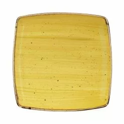 Churchill Mustard Seed Yellow Deep Square Plate 26.8cm (6 Pack) - BH663MU