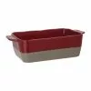 Olympia Red And Taupe Ceramic Roasting Dish - DB522