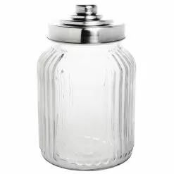 Olympia Ribbed Glass Storage Jar 900ml (Pack Of 6) - CM637