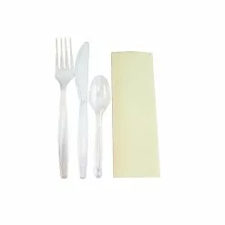 Plastico Deluxe Individually Wrapped Heavy-Duty Disposable Cutlery Sets (Pack Of 200) - CB615