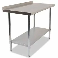 Empire Premium Stainless Steel Wall Prep Table 1500mm Wide With Upstand - P-SSWT-150 -Food & Catering Disposables Sales premium stainless steel wall table 1500mm 31141 p5B15D