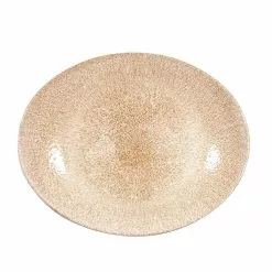 Churchill Raku Garnet Orange Oval Coupe Plate (12 Pack) - BK086