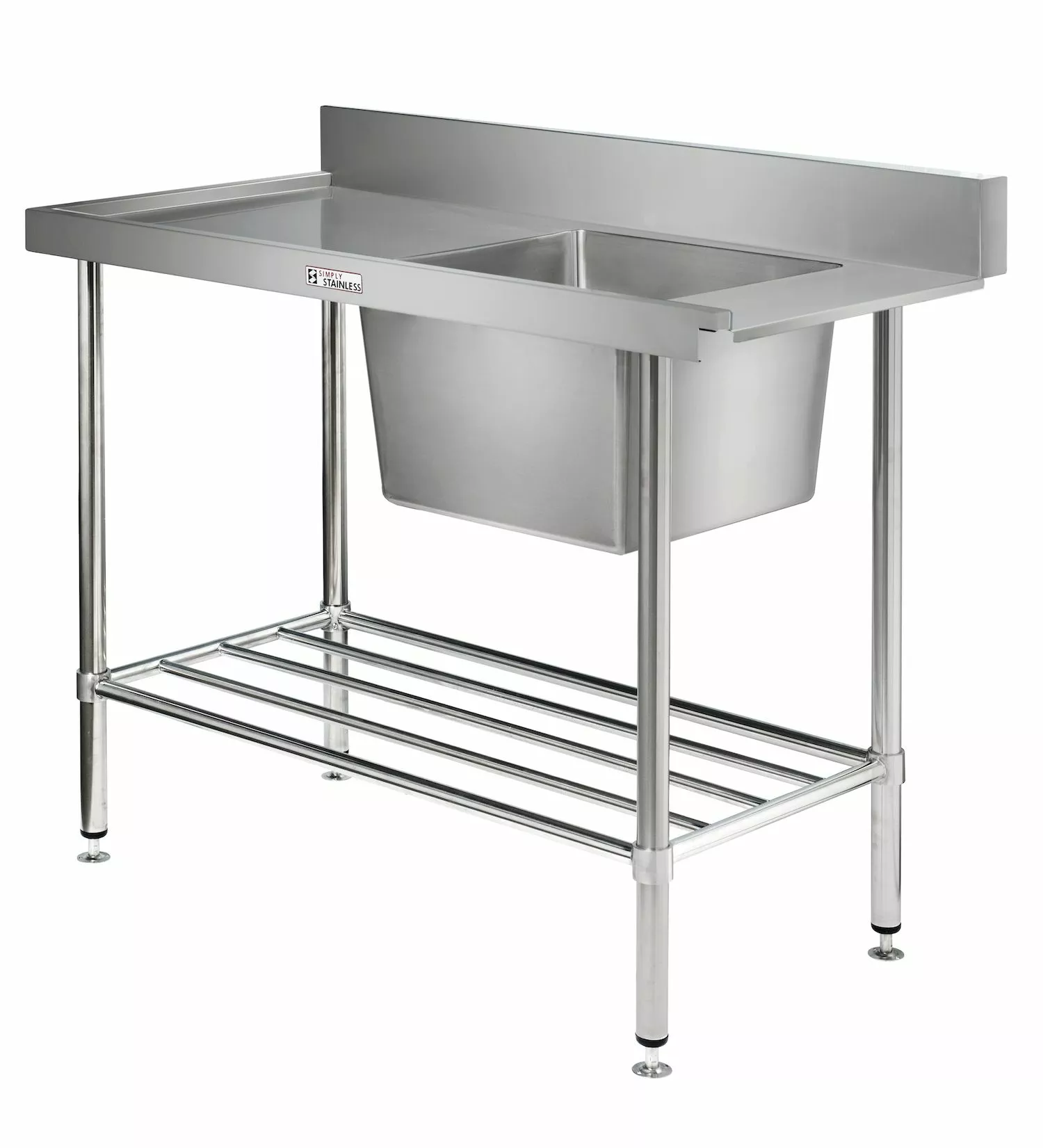 Simply Stainless Dishwash Table & Sink - SS081200L 1 Simply Stainless Dishwash Table & Sink - SS081200L