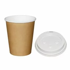 Special Offer Fiesta Brown 225ml Hot Cups And White Lids (Pack Of 1000) - SA434