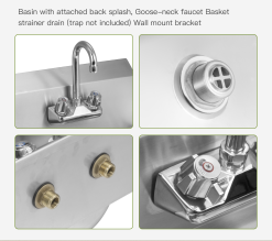 Empire Stainless Steel Hand Wash Basin Sink With Tap - HWB-1 -Food & Catering Disposables Sales stainless steel hand wash basin with tap 4249 p5B45D