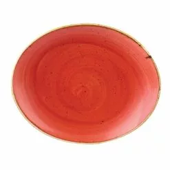 Churchill Stonecast Berry Red Oval Coupe Plate 7 Inch (12 Pack) - BH664RE