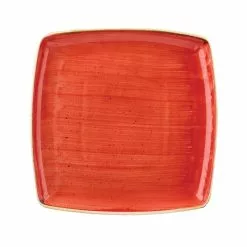 Churchill Stonecast Berry Red Square Plare 10 Inch (6 Pack) - BH663RE