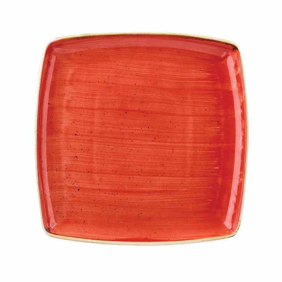 Churchill Stonecast Berry Red Square Plare 10 Inch (6 Pack) - BH663RE 1 Churchill Stonecast Berry Red Square Plare 10 Inch (6 Pack) - BH663RE