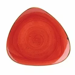Churchill Stonecast Berry Red Triangle Plate 12 Inch (6 Pack) - BH657RE