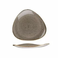 Churchill Stonecast Peppercorn Grey Triangle Plate 26.5cm (12 Pack) - BH658PG