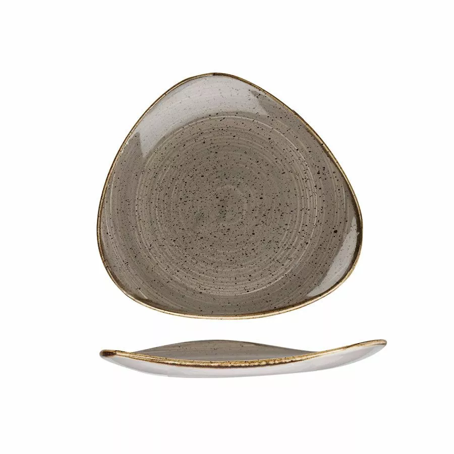 Churchill Stonecast Peppercorn Grey Triangle Plate 26.5cm (12 Pack) - BH658PG 1 Churchill Stonecast Peppercorn Grey Triangle Plate 26.5cm (12 Pack) - BH658PG