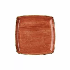 Churchill Stonecast Spiced Orange Deep Sq Plt 26.8cm (6 Pack) - BH663SO