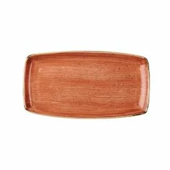 Churchill Stonecast Spiced Orange Oblong Plate 35cm (6 Pack) - BH662SO