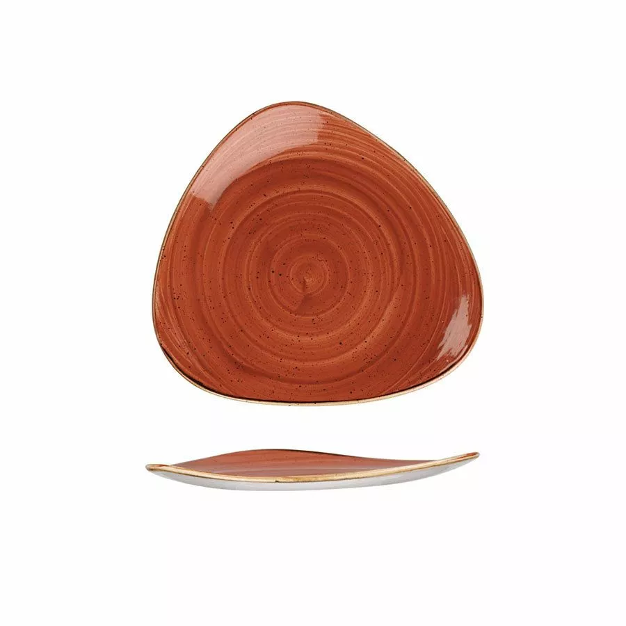 Churchill Stonecast Spiced Orange Triangle Plate 22.9cm (12 Pack) - BH659SO 1 Churchill Stonecast Spiced Orange Triangle Plate 22.9cm (12 Pack) - BH659SO