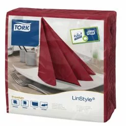 Tork Linstyle Dinner Napkin Burgundy 400mm (Pack Of 600) - DP183