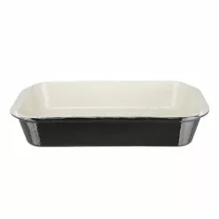 Vogue Black Cast Iron Roasting Dish Large - U572