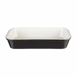 Vogue Black Cast Iron Roasting Dish - U571