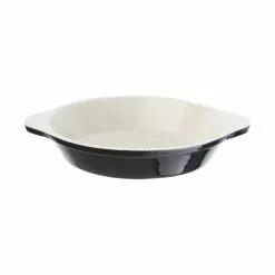 Vogue Black Cast Iron Round Gratin Dish 750ml - U562