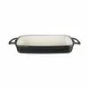 Vogue Black Rectangular Cast Iron Dish 1.8Ltr - GH323