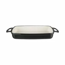 Vogue Black Rectangular Cast Iron Dish 1.8Ltr - GH323