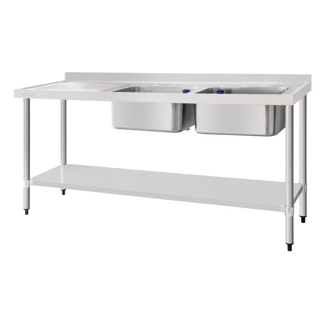 Vogue Double Sink Left Hand Drainer 1800mm - DY828 1 Vogue Double Sink Left Hand Drainer 1800mm - DY828