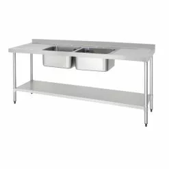 Vogue Double Sink With Double Drainer 2100mm - DY829