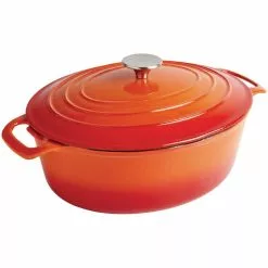 Vogue Orange Oval Casserole Dish 5Ltr - GH311