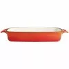 Vogue Orange Rectangular Cast Iron Dish 2.8Ltr - GH322