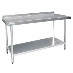 Vogue Stainless Steel Prep Table With Upstand 1200mm - T381