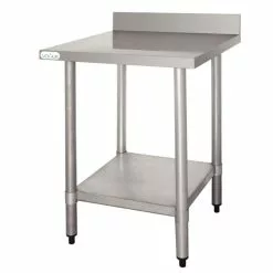 Vogue Stainless Steel Prep Table With Upstand 900mm - T380